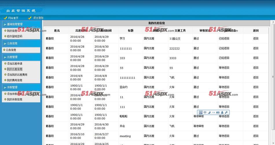 企业出差休假管理系统(有经费审核),企业办公,asp.net源码|- 51aspx.