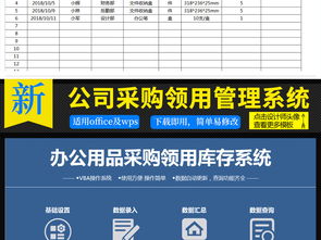 公司办公用品采购领用库存管理系统图片设计素材 高清excel模板下载 0.22mb 库存单大全